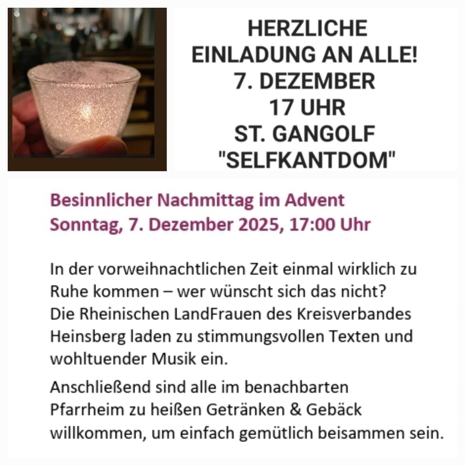 Besinnlicher Nachmittag im Advent