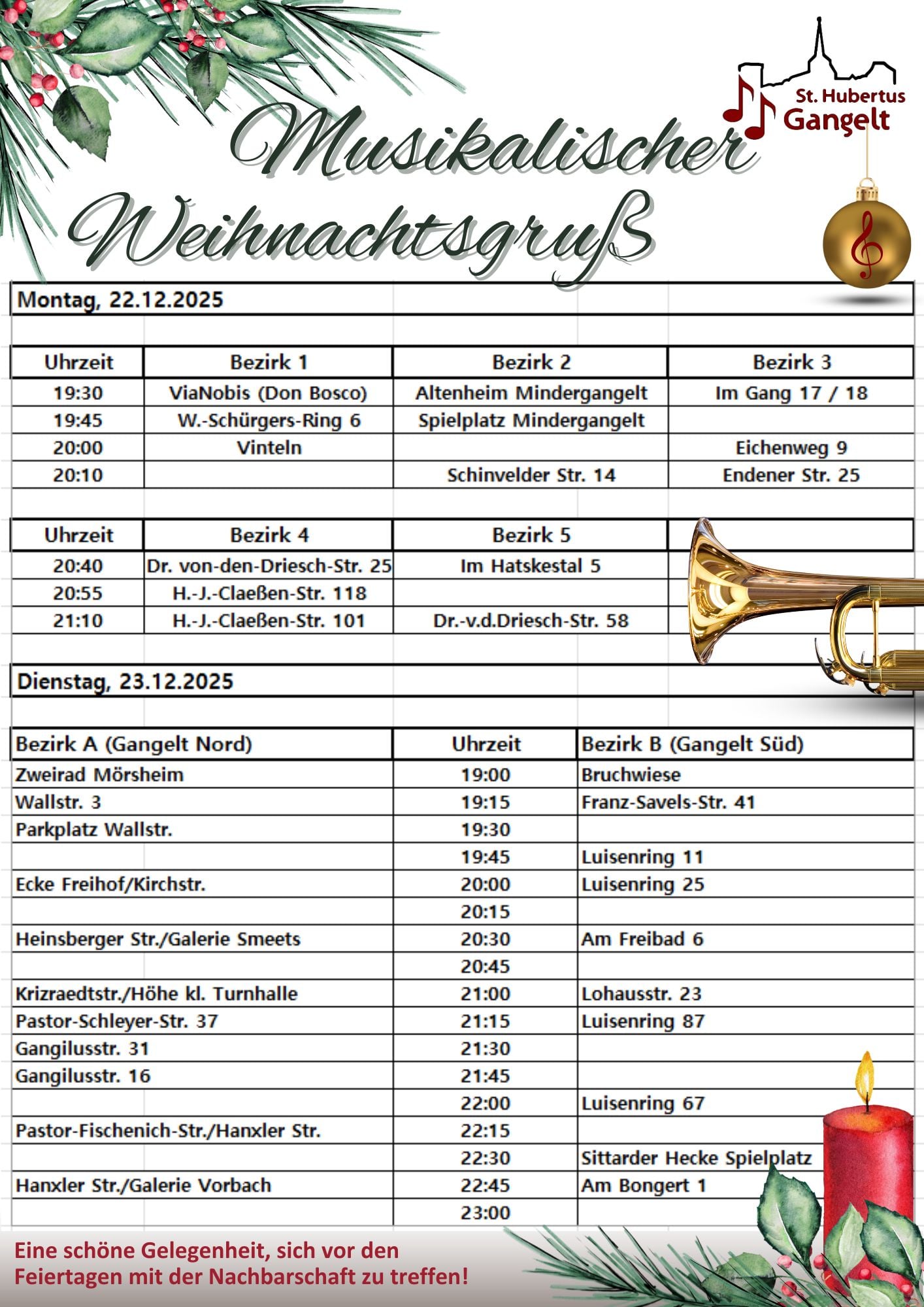 Weihnachtsgruss Gangelter Außenbezirke