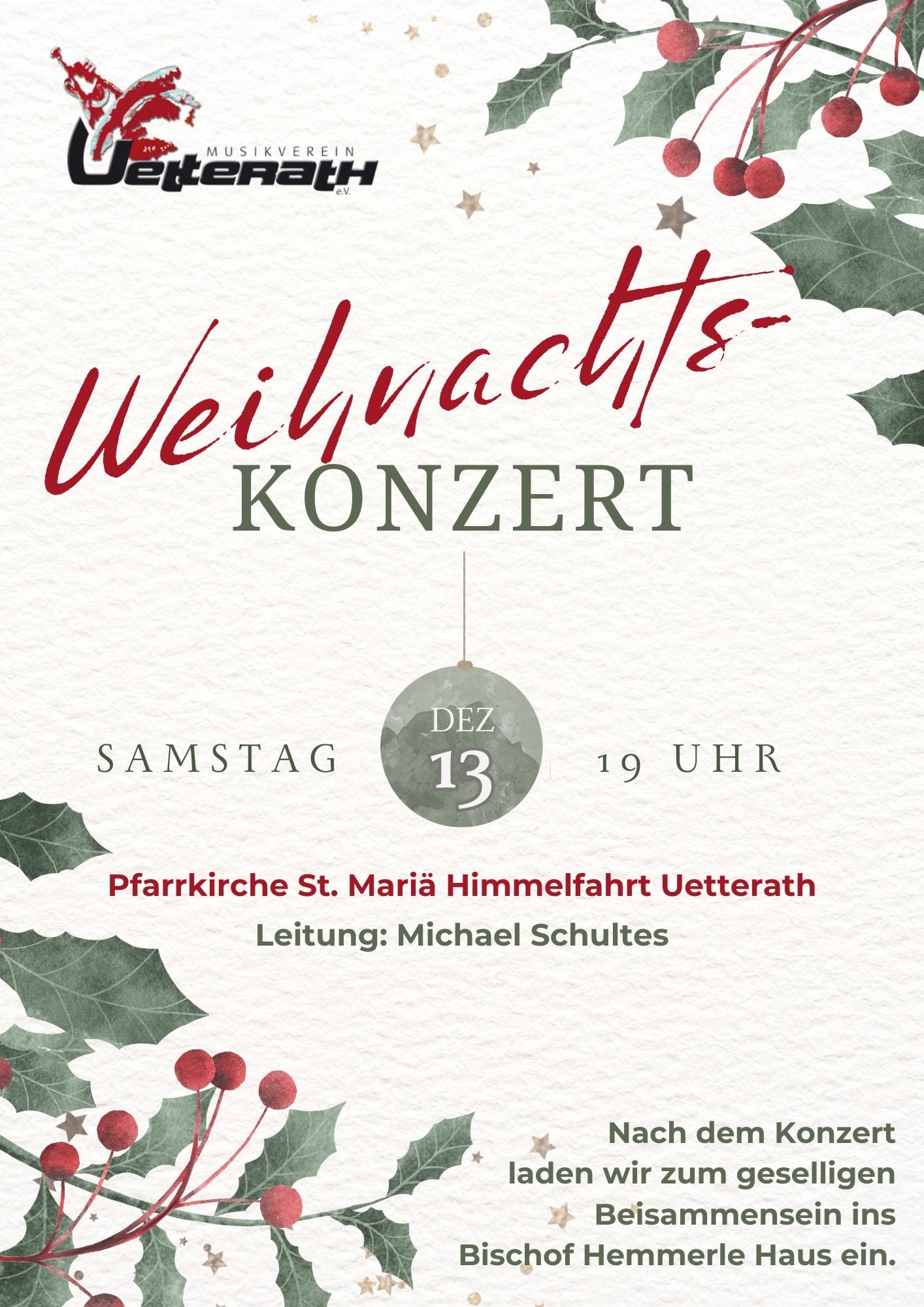 Weihnachtskonzert des Musikvereins Uetterath e.V. 🎶