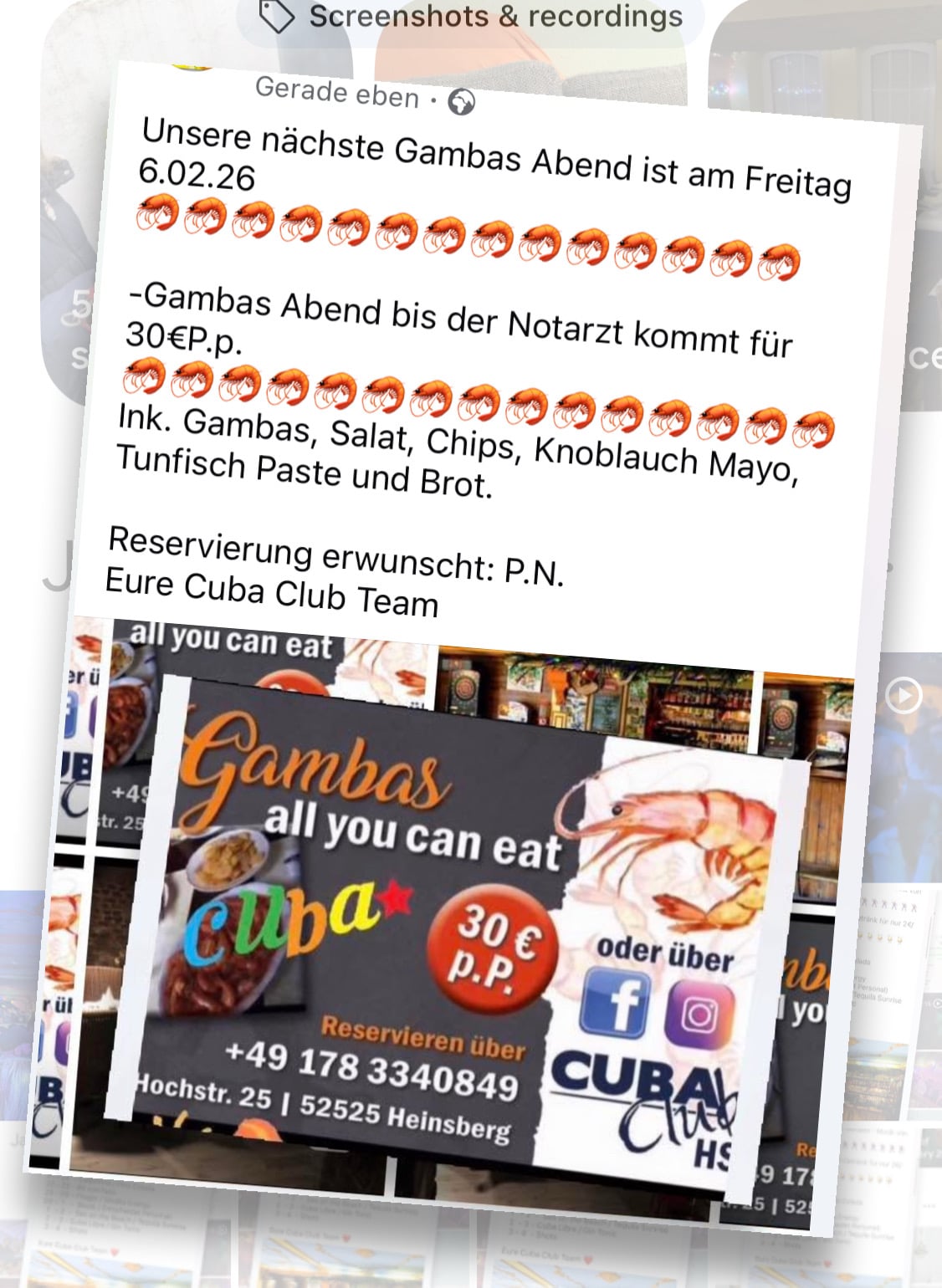 Gambas Abend bis der Notarzt kommt für 30€P.p.
