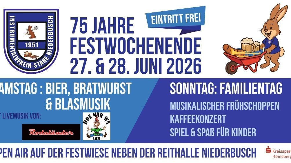 Festwochenende- 75 Jahre Instrumentalverein Stahe- Niederbusch
