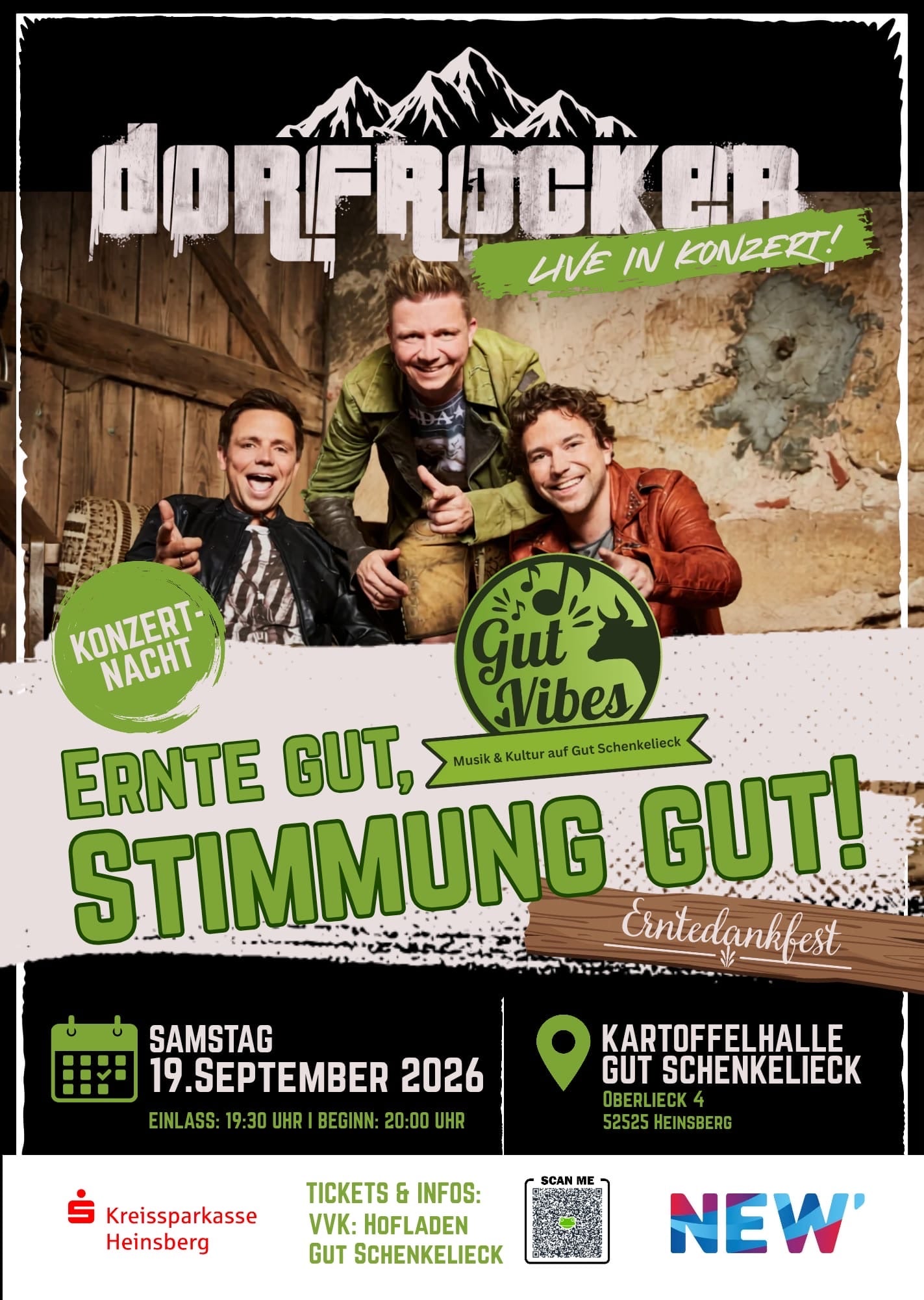 Konzertnacht mit den Dorfrockern/ Ernte gut, Stimmung gut!