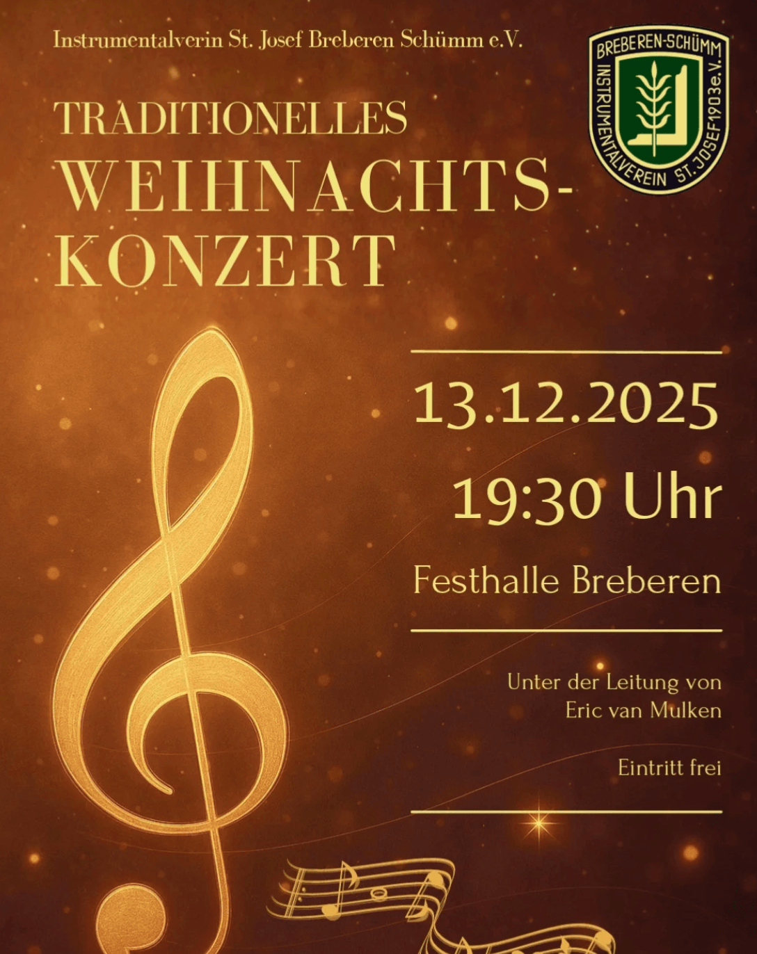 Weihnachtskonzert - Instrumentalverein St. Josef Breberen